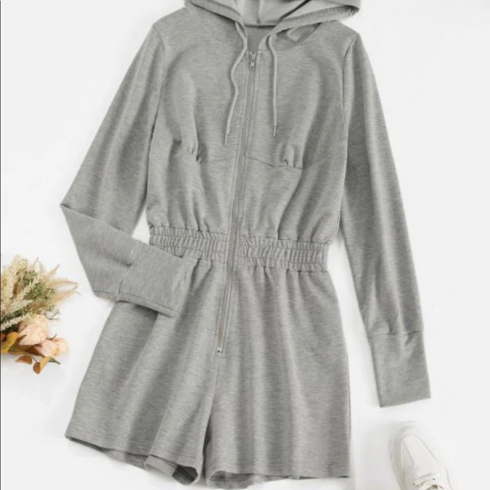 Gray hoodie romper